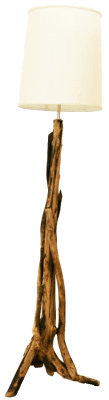 rustikale Stehlampe aus Wurzeln Treibholz